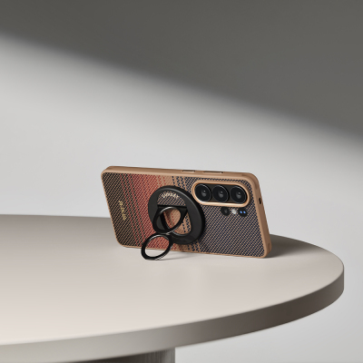 Galaxy S26 Ultra Case M-safe Charging Enabled Pitaka Tactile Woven Sunset-Moonrise Aramid Cairn Series Cover - 11