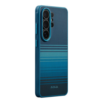 Galaxy S26 Ultra Case M-safe Charging Enabled Pitaka Tactile Woven Sunset-Moonrise Aramid Cairn Series Cover - 19