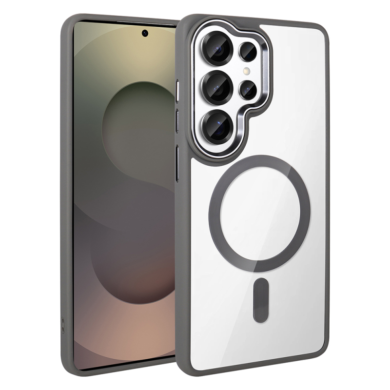 Galaxy S26 Ultra Case M-safe Charging Feature Zore Chrome M-safe Silicone Cover - 4