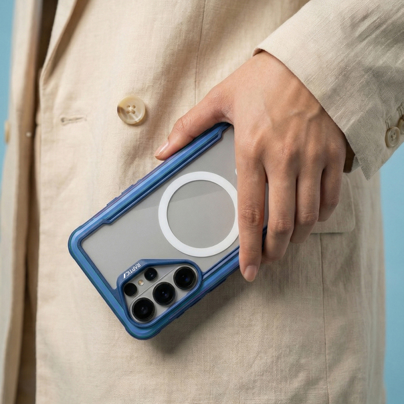 Galaxy S26 Ultra Case with M-safe Charging Feature Airbag, Raptic Shield Series Transparent Back Cover - 11