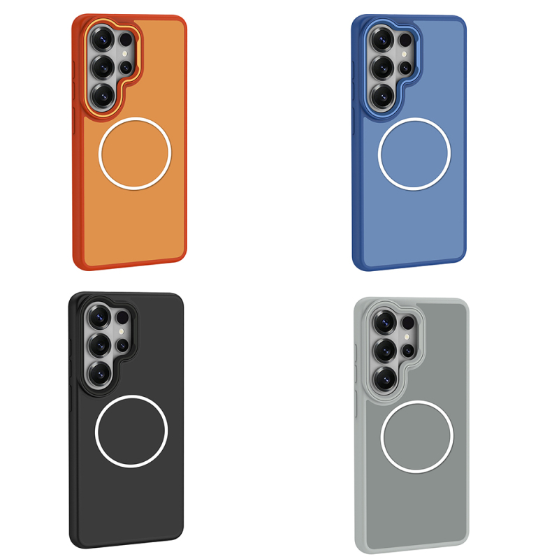 Galaxy S26 Ultra Case with M-Safe Charging Feature, Metal Camera Frame, Zore Sanremo Silicone Cover - 14