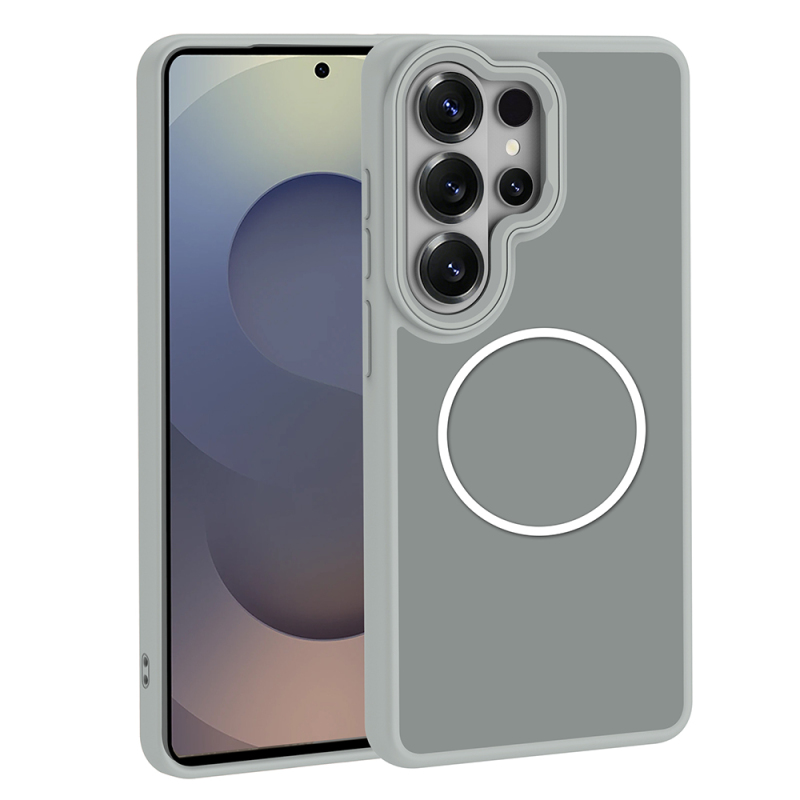 Galaxy S26 Ultra Case with M-Safe Charging Feature, Metal Camera Frame, Zore Sanremo Silicone Cover - 3