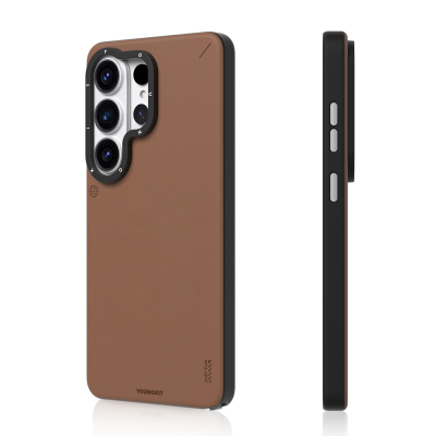 Galaxy S26 Ultra Case with M-safe Charging Feature Simple Matte Leather Design Youngkit Tech Fashion Series Cover - 6