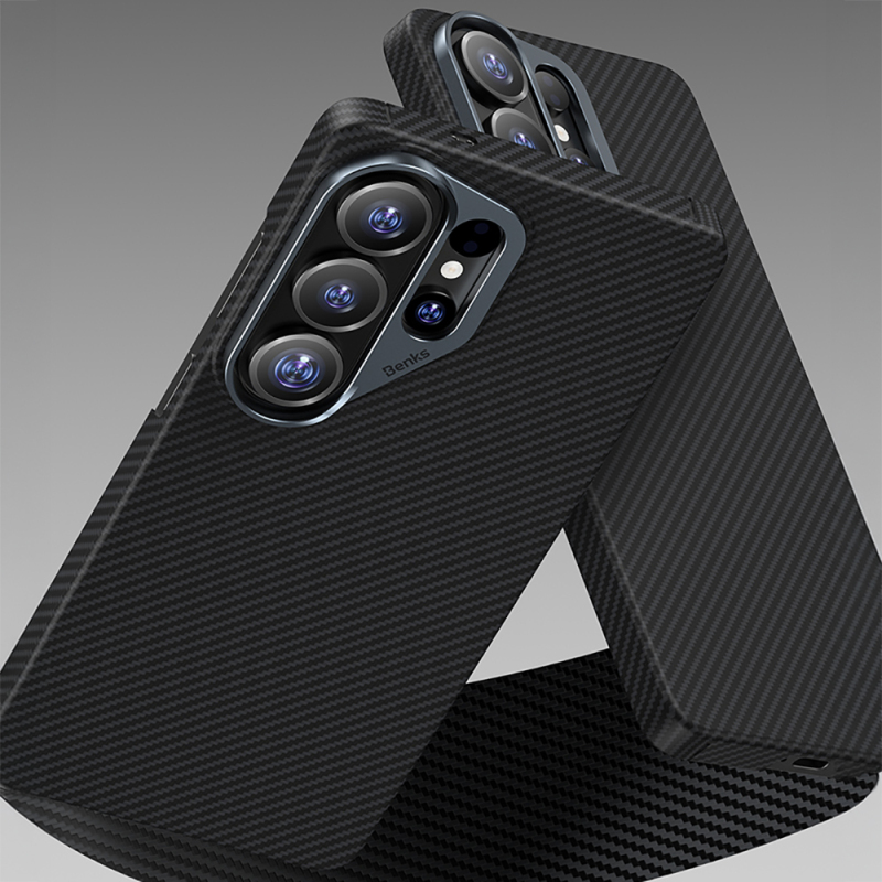 Galaxy S26 Ultra Kılıf Benks M-safe Şarj Özellikli Magnetik ArmorAir 600D Kevlar Fiber Kapak - 7