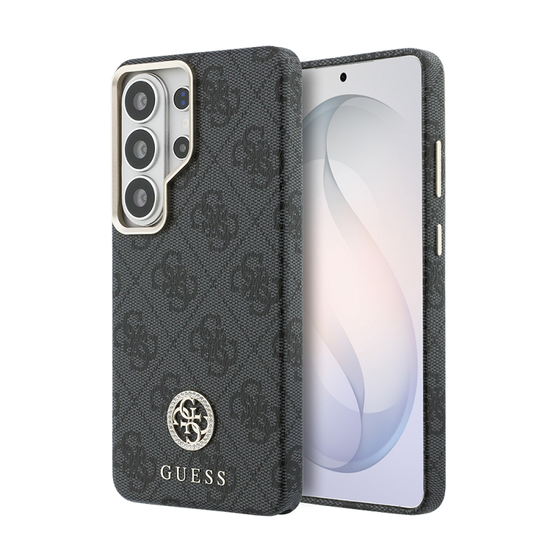 Galaxy S26 Ultra Kılıf Guess Orjinal Lisanslı M-safe Şarj Özellikli Gold Metal Kamera Çerçeveli Taşlı 4G Logolu Kapak - 2