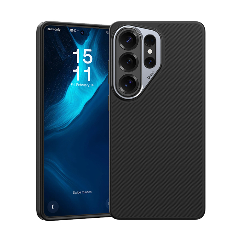 Galaxy S26 Ultra Kılıf Karbon Fiber M-safe Şarj Özellikli Benks Hybrid ArmorPro 600D Kevlar Kapak - 3