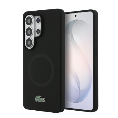 Galaxy S26 Ultra Kılıf Lacoste Orjinal Lisanslı M-safe Şarj Özellikli İkonik Logolu Metal Kamera Çerçeveli Silikon Kapak - 1