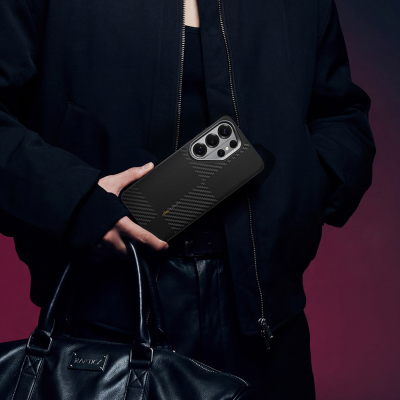 Galaxy S26 Ultra Kılıf M-safe Şarj Özellikli 600D Metal Kamera Çerçeveli Raptic Aramid Dual Serisi Kapak - 9