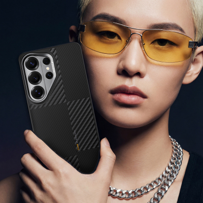 Galaxy S26 Ultra Kılıf M-safe Şarj Özellikli 600D Metal Kamera Çerçeveli Raptic Aramid Dual Serisi Kapak - 11