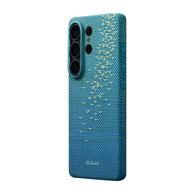 Galaxy S26 Ultra Kılıf M-safe Şarj Özellikli Aramid Fiber Pitaka Edge Serisi Glints of Gold Kapak - 3