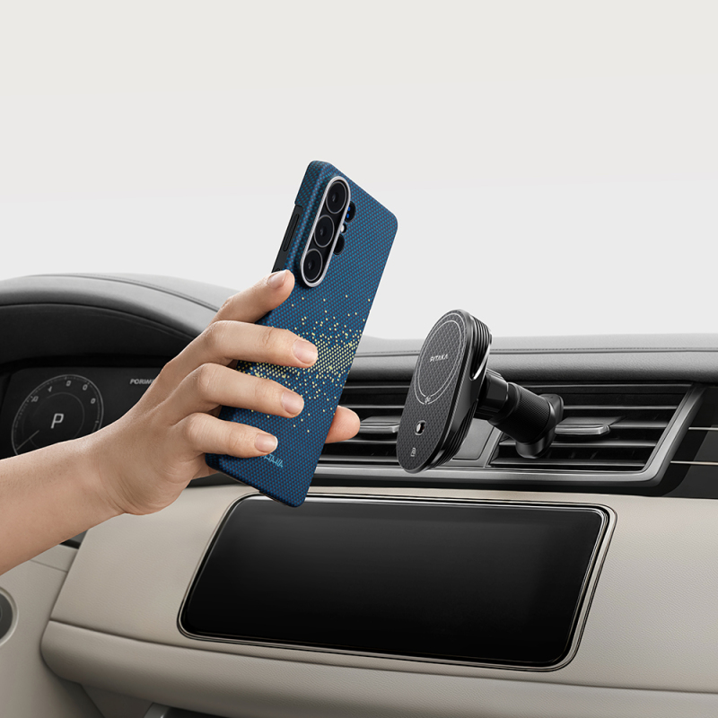 Galaxy S26 Ultra Kılıf M-safe Şarj Özellikli Aramid Fiber Pitaka Tactile Woven Starpeak Edge Serisi Milky Way Galaxy Kapak - 9