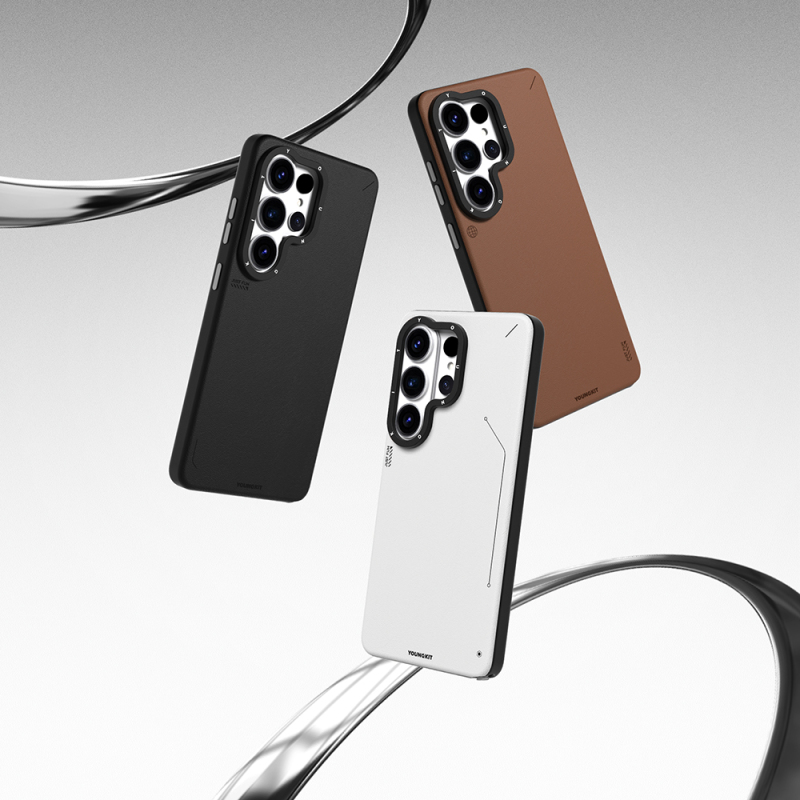 Galaxy S26 Ultra Kılıf M-safe Şarj Özellikli Basit Mat Deri Desenli Youngkit Tech Fashion Serisi Kapak - 14