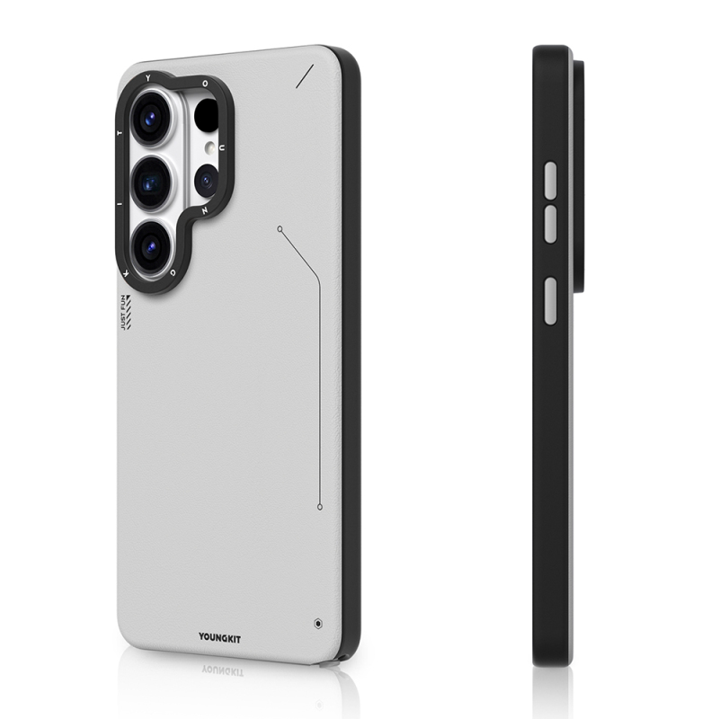 Galaxy S26 Ultra Kılıf M-safe Şarj Özellikli Basit Mat Deri Desenli Youngkit Tech Fashion Serisi Kapak - 7