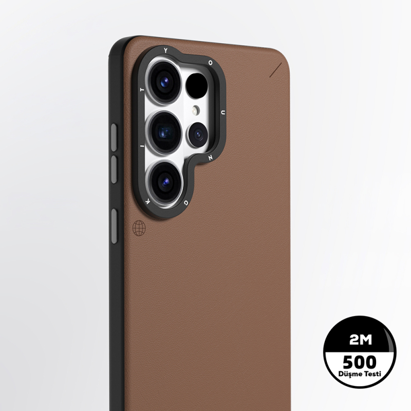 Galaxy S26 Ultra Kılıf M-safe Şarj Özellikli Basit Mat Deri Desenli Youngkit Tech Fashion Serisi Kapak - 8