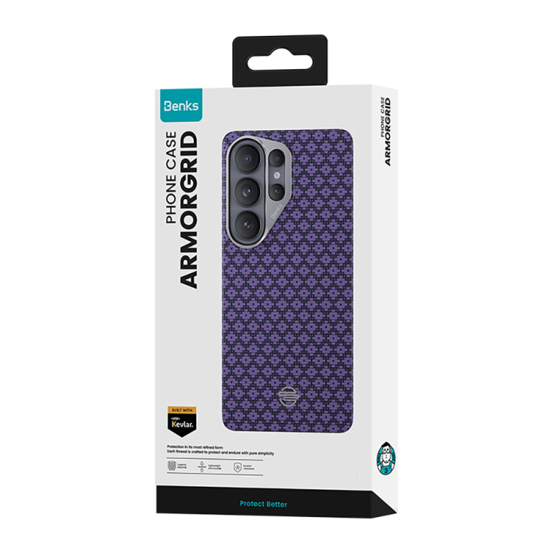 Galaxy S26 Ultra Kılıf M-Safe Şarj Özellikli Benks ArmorAir ArmorGrid Serisi Kevlar Kapak - 37