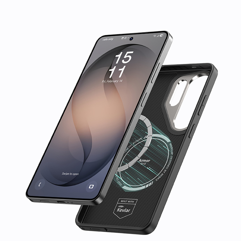 Galaxy S26 Ultra Kılıf M-Safe Şarj Özellikli Benks ArmorPro ArmorGrid Serisi Kevlar Kapak - 5