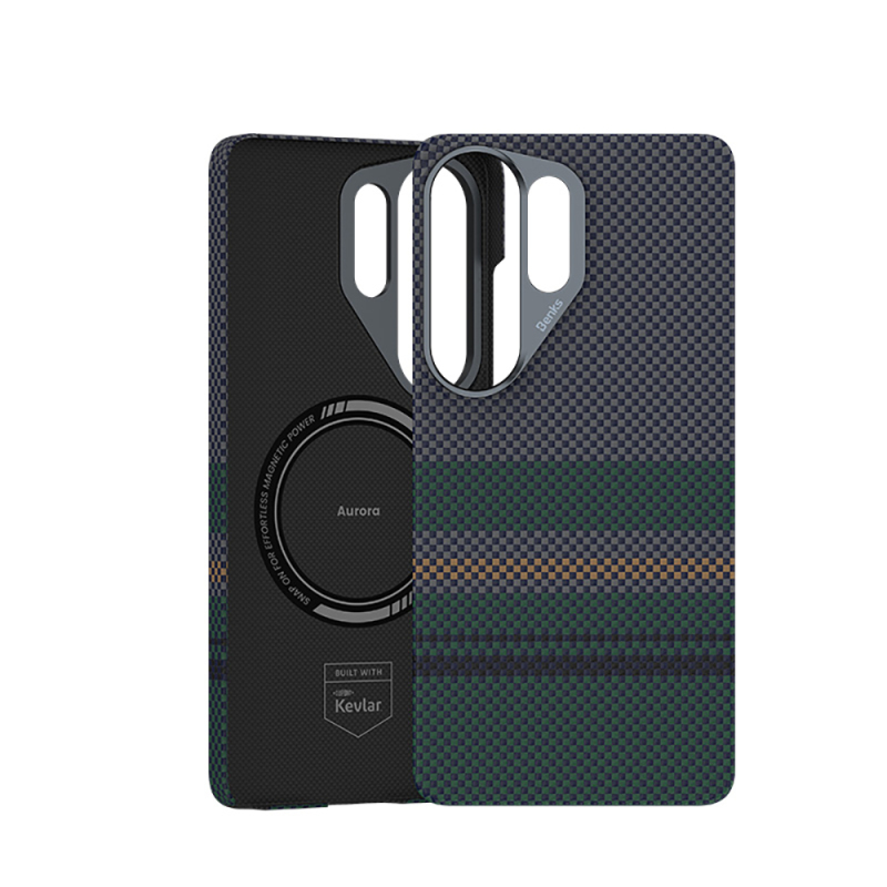 Galaxy S26 Ultra Kılıf M-safe Şarj Özellikli Karbon Fiber Tasarımlı Benks Aurora ArmorAir Kevlar Kapak - 2