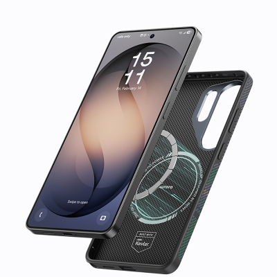 Galaxy S26 Ultra Kılıf M-safe Şarj Özellikli Karbon Fiber Tasarımlı Benks Aurora ArmorPro Kevlar Kapak - 6