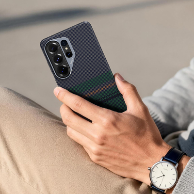 Galaxy S26 Ultra Kılıf M-safe Şarj Özellikli Karbon Fiber Tasarımlı Benks Aurora ArmorPro Kevlar Kapak - 10