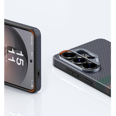 Galaxy S26 Ultra Kılıf M-safe Şarj Özellikli Karbon Fiber Tasarımlı Benks Aurora ArmorPro Kevlar Kapak - 11