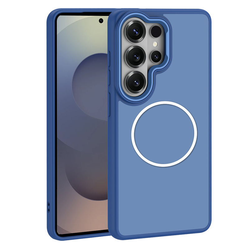 Galaxy S26 Ultra Kılıf M-Safe Şarj Özellikli Metal Kamera Çerçeveli Zore Sanremo Silikon Kapak - 1