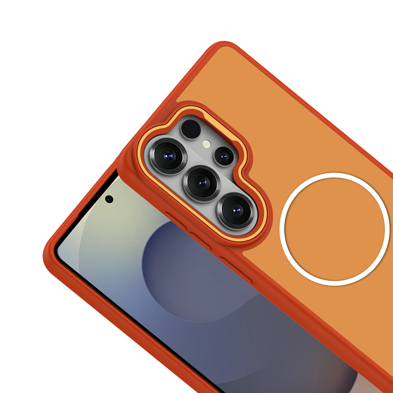 Galaxy S26 Ultra Kılıf M-Safe Şarj Özellikli Metal Kamera Çerçeveli Zore Sanremo Silikon Kapak - 11