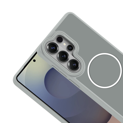 Galaxy S26 Ultra Kılıf M-Safe Şarj Özellikli Metal Kamera Çerçeveli Zore Sanremo Silikon Kapak - 12