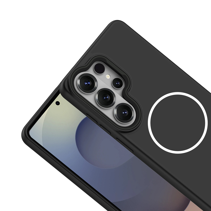 Galaxy S26 Ultra Kılıf M-Safe Şarj Özellikli Metal Kamera Çerçeveli Zore Sanremo Silikon Kapak - 13