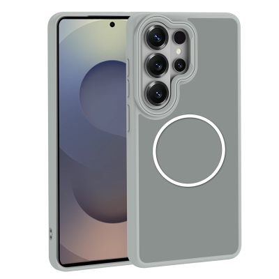 Galaxy S26 Ultra Kılıf M-Safe Şarj Özellikli Metal Kamera Çerçeveli Zore Sanremo Silikon Kapak - 3