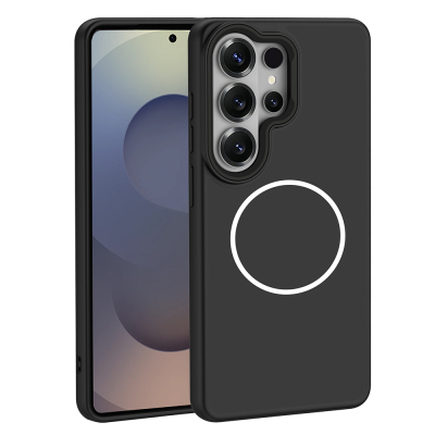 Galaxy S26 Ultra Kılıf M-Safe Şarj Özellikli Metal Kamera Çerçeveli Zore Sanremo Silikon Kapak - 5