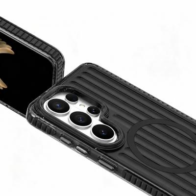 Galaxy S26 Ultra Kılıf M-safe Şarj Özellikli Oyuklu Tasarım Mutural Luggage Serisi Kapak - 3