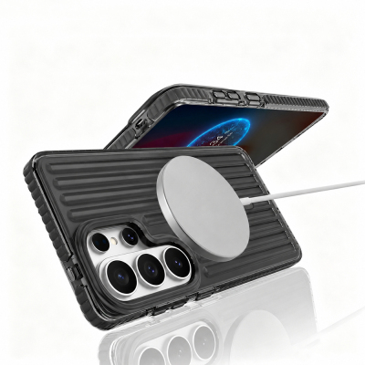 Galaxy S26 Ultra Kılıf M-safe Şarj Özellikli Oyuklu Tasarım Mutural Luggage Serisi Kapak - 5