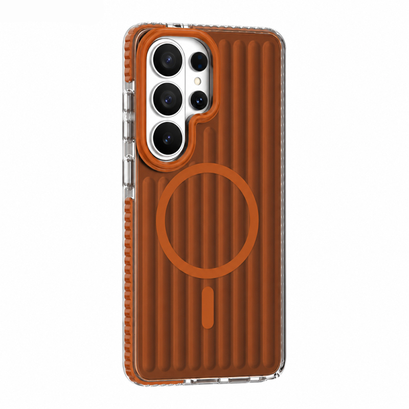 Galaxy S26 Ultra Kılıf M-safe Şarj Özellikli Oyuklu Tasarım Mutural Luggage Serisi Kapak - 5