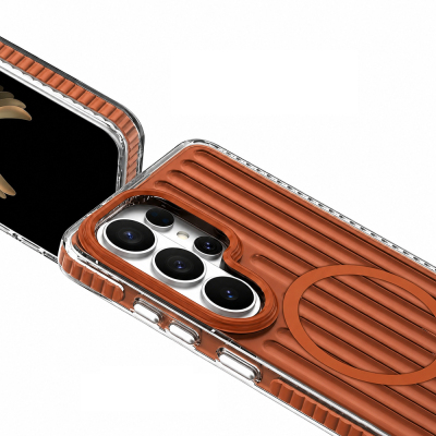 Galaxy S26 Ultra Kılıf M-safe Şarj Özellikli Oyuklu Tasarım Mutural Luggage Serisi Kapak - 8