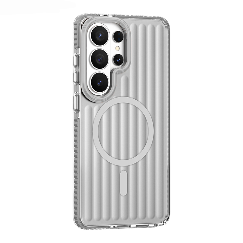 Galaxy S26 Ultra Kılıf M-safe Şarj Özellikli Oyuklu Tasarım Mutural Luggage Serisi Kapak - 6