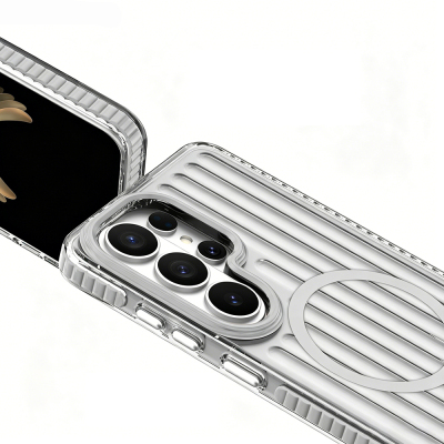 Galaxy S26 Ultra Kılıf M-safe Şarj Özellikli Oyuklu Tasarım Mutural Luggage Serisi Kapak - 9