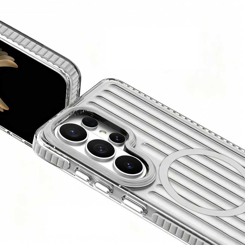 Galaxy S26 Ultra Kılıf M-safe Şarj Özellikli Oyuklu Tasarım Mutural Luggage Serisi Kapak - 9
