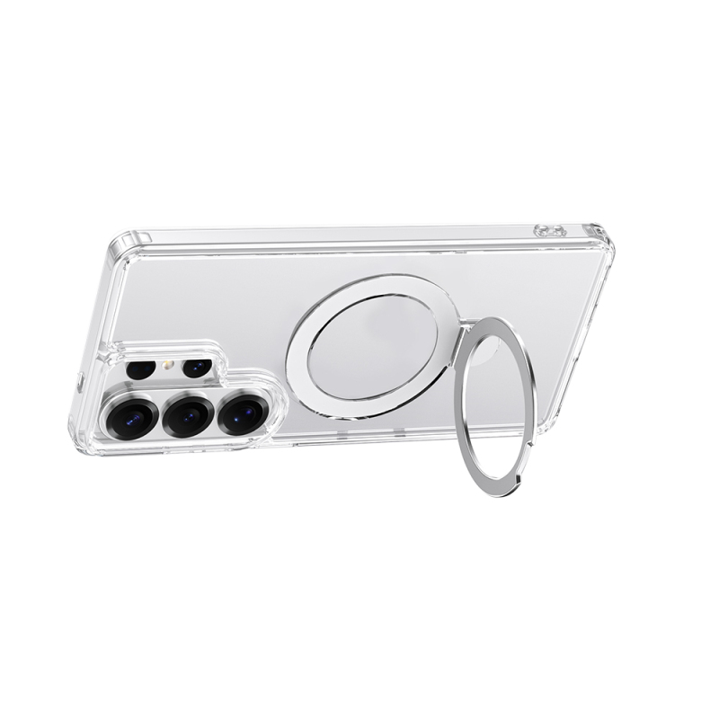 Galaxy S26 Ultra Kılıf M-safe Şarj Özellikli Raptic Air Stand Serisi Buzlu Transparan Tasarımlı Standlı Kapak - 2