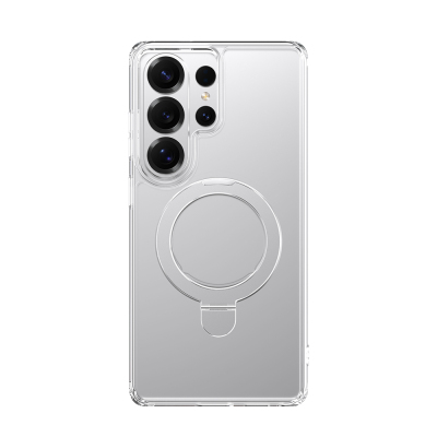 Galaxy S26 Ultra Kılıf M-safe Şarj Özellikli Raptic Air Stand Serisi Buzlu Transparan Tasarımlı Standlı Kapak - 1