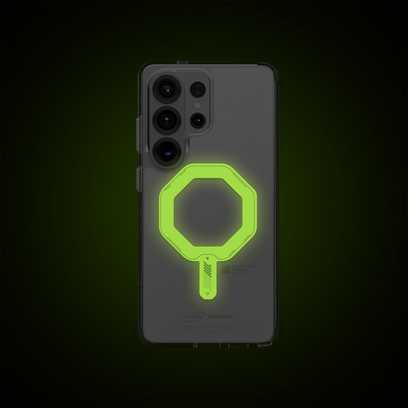 Galaxy S26 Ultra Kılıf M-safe Şarj Özellikli Şeffaf Airbag Tasarımlı Skinarma Saido Mag-Charge Nightglow Kapak - 6