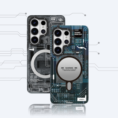 Galaxy S26 Ultra Kılıf M-safe Şarj Özellikli Youngkit 360 Derece Standlı Technology Serisi Kapak - 11