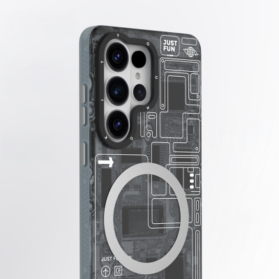 Galaxy S26 Ultra Kılıf M-safe Şarj Özellikli Youngkit 360 Derece Standlı Technology Serisi Kapak - 9