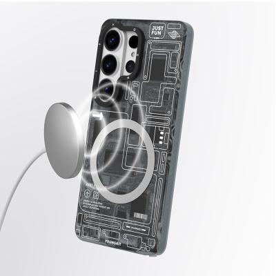 Galaxy S26 Ultra Kılıf M-safe Şarj Özellikli Youngkit 360 Derece Standlı Technology Serisi Kapak - 10