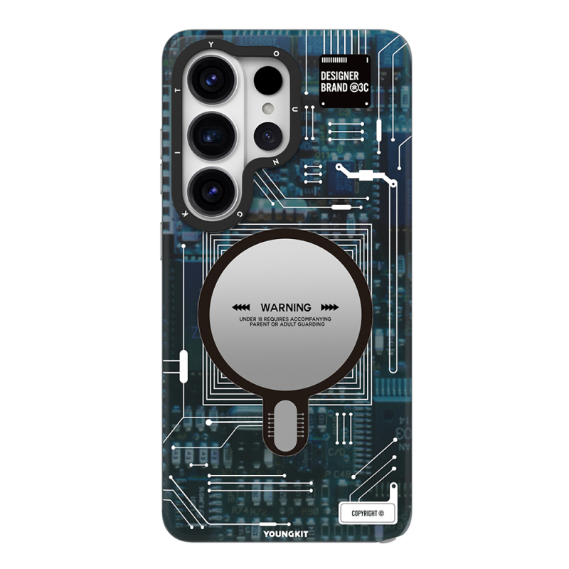 Galaxy S26 Ultra Kılıf M-safe Şarj Özellikli Youngkit 360 Derece Standlı Technology Serisi Kapak - 3