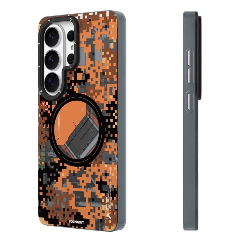 Galaxy S26 Ultra Kılıf M-Safe Şarj Özellikli Youngkit Camouflage Sykell Serisi Kapak - 4
