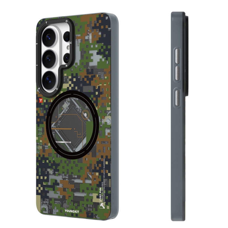 Galaxy S26 Ultra Kılıf M-Safe Şarj Özellikli Youngkit Camouflage Sykell Serisi Kapak - 7