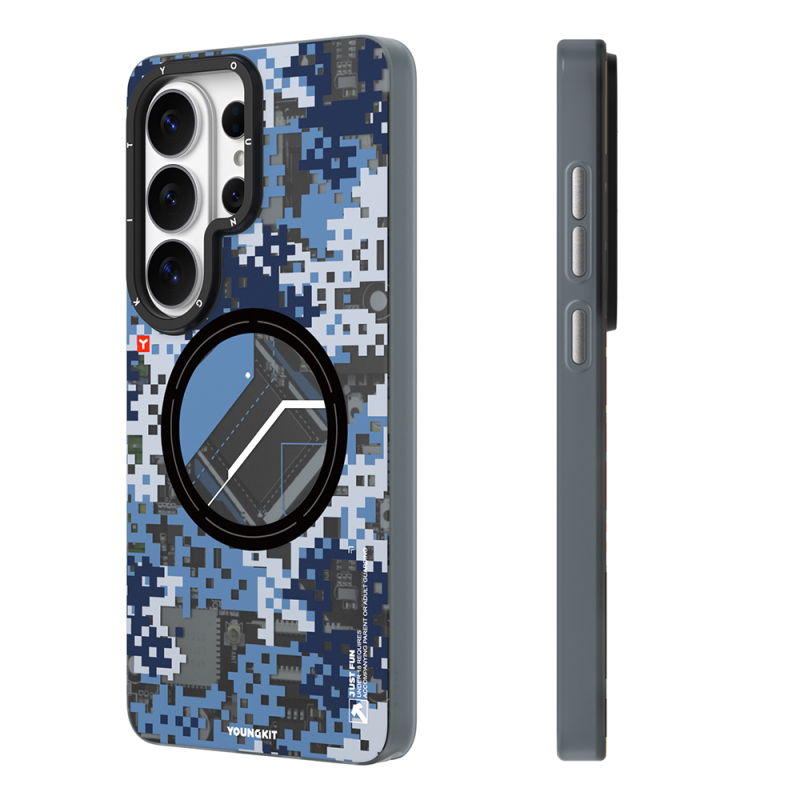 Galaxy S26 Ultra Kılıf M-Safe Şarj Özellikli Youngkit Camouflage Sykell Serisi Kapak - 12