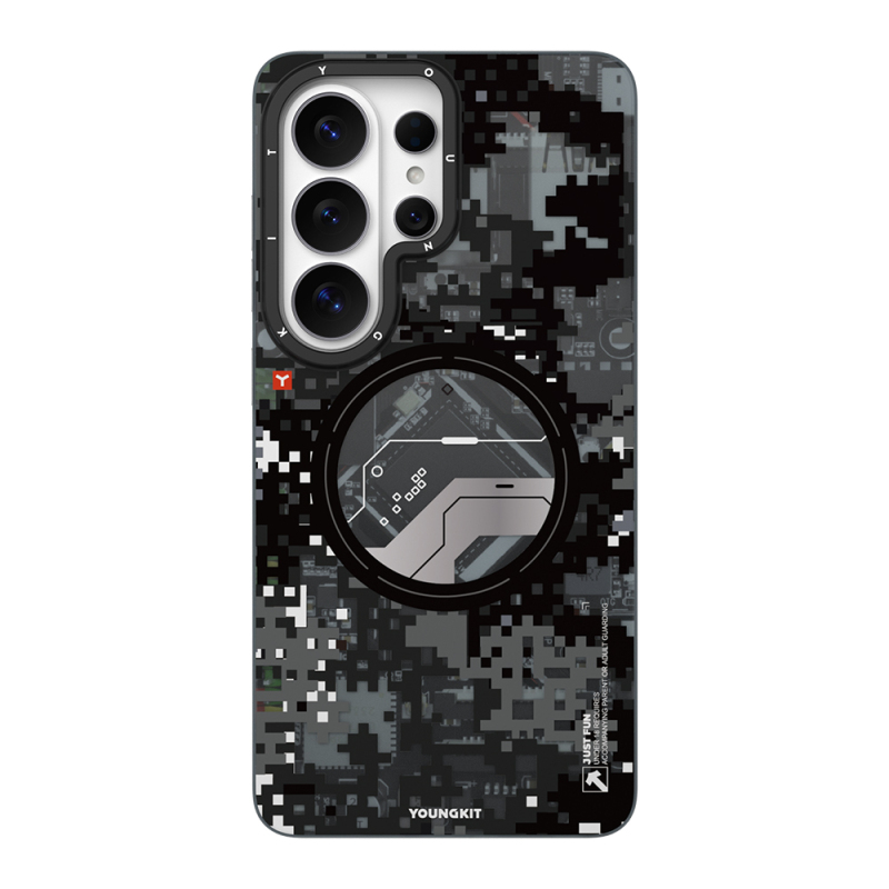 Galaxy S26 Ultra Kılıf M-Safe Şarj Özellikli Youngkit Camouflage Sykell Serisi Kapak - 4