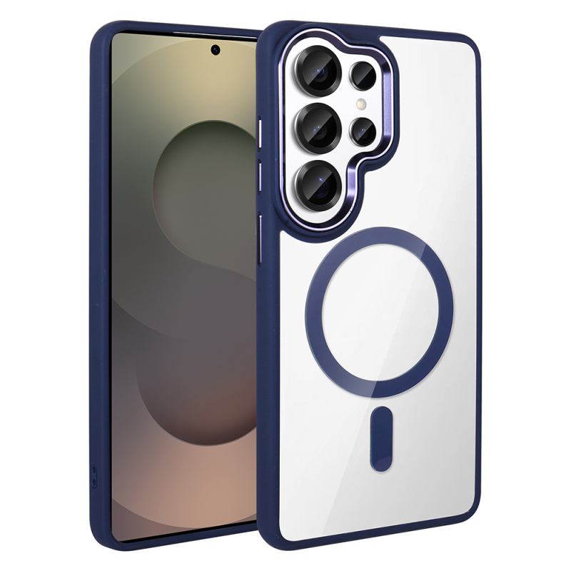 Galaxy S26 Ultra Kılıf M-safe Şarj Özellikli Zore Krom M-safe Silikon Kapak - 3