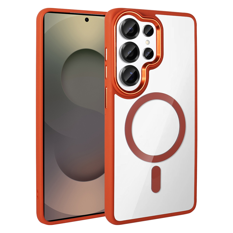 Galaxy S26 Ultra Kılıf M-safe Şarj Özellikli Zore Krom M-safe Silikon Kapak - 5